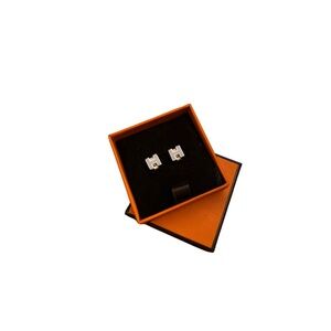 Hermes Silver and Gold Earrings